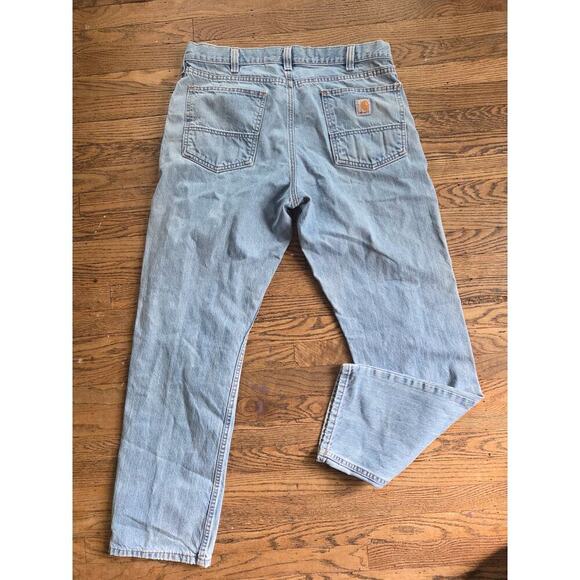 Carhartt Relaxed Fit Jeans Mens Size 36W 32L Lightwash destressed 100% cotton‎ - Picture 3 of 5